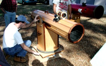 Paul testing the platform with the 2003 OBS raffle scope.